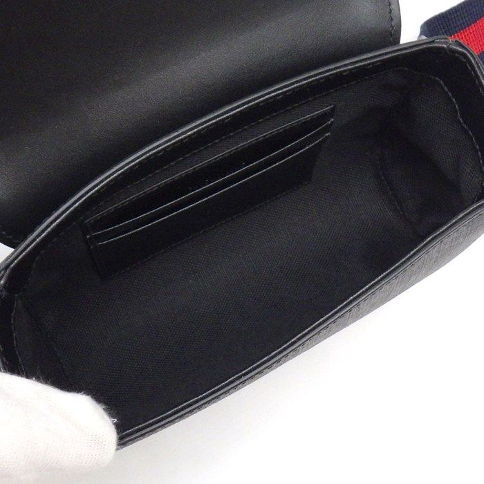 Gucci Shoulder Bag Super Fadja Black GG Supreme Canvas Leather Silver — view 5