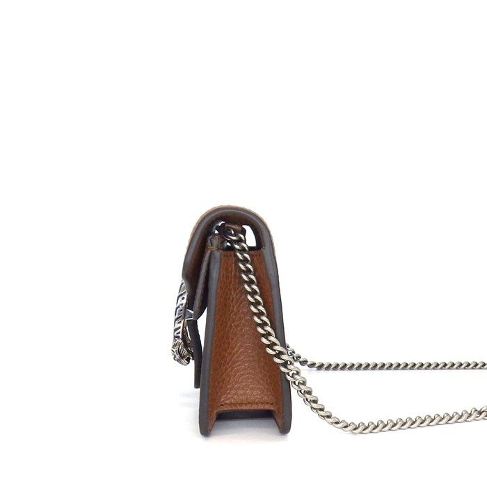 Gucci Shoulder Bag Dionysus Blue Brown GG Denim Leather Silver — view 3