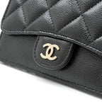 Chanel Wallet Coin Purse Black Gold Fragment Case Card Case Classic — view 4