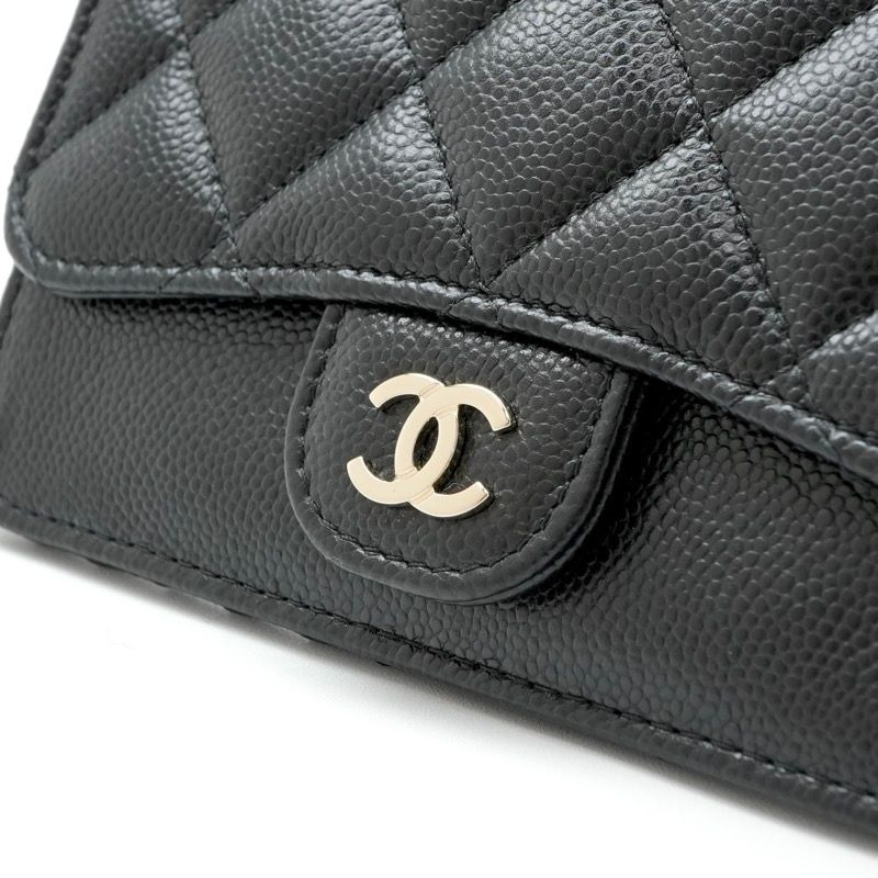 Chanel Wallet Coin Purse Black Gold Fragment Case Card Case Classic — view 4
