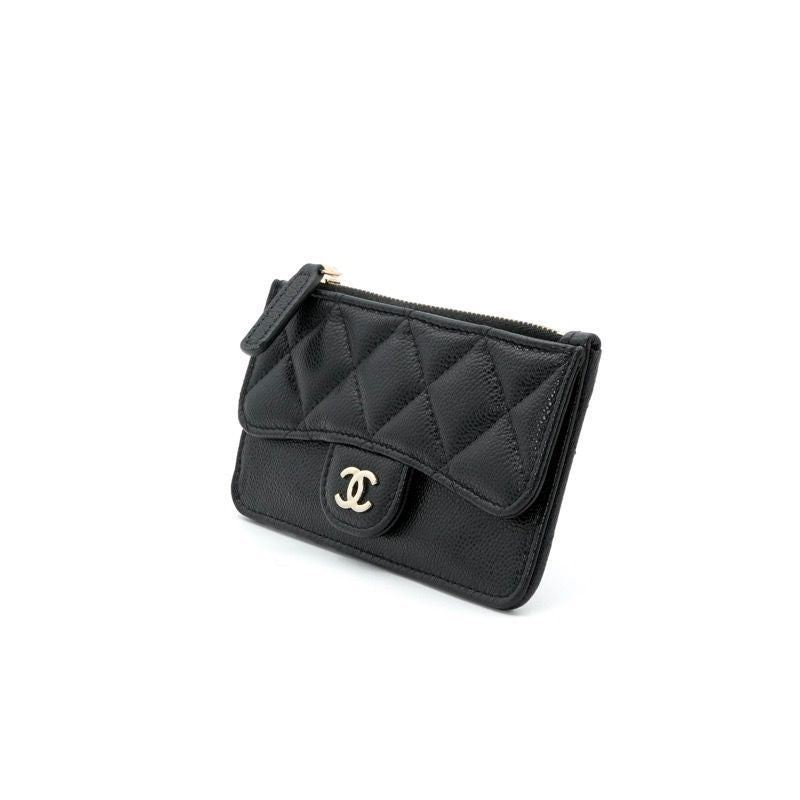 Chanel Wallet Coin Purse Black Gold Fragment Case Card Case Classic — view 2