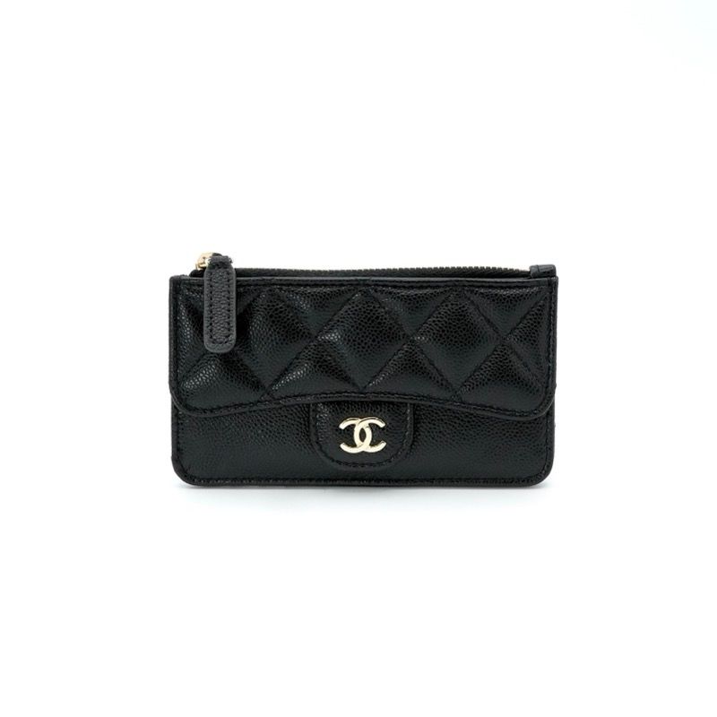 Chanel Wallet Coin Purse Black Gold Fragment Case Card Case Classic