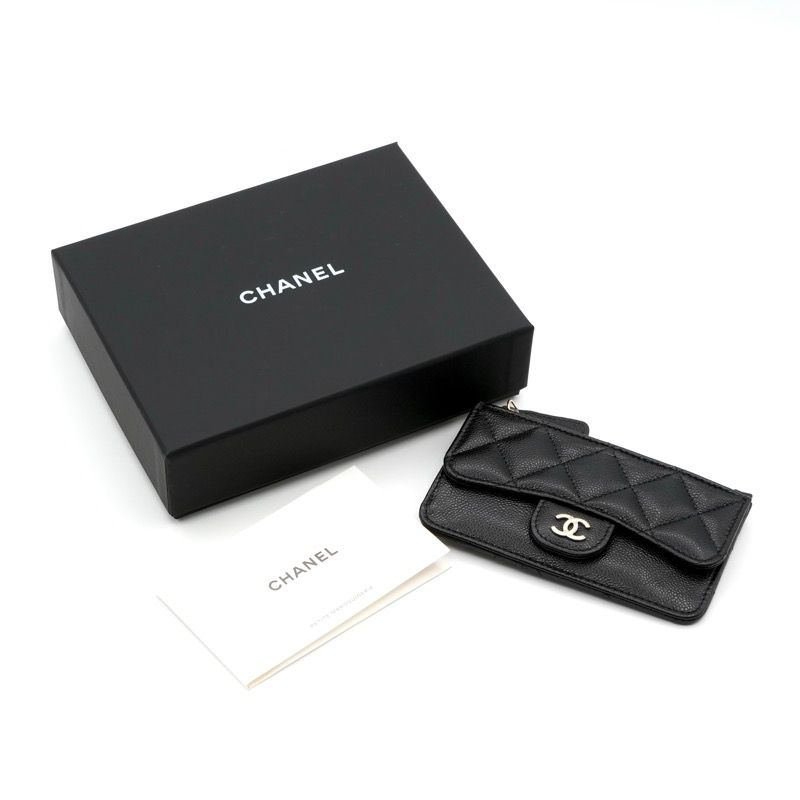 Chanel Wallet Coin Purse Black Gold Fragment Case Card Case Classic — view 8