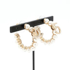 Chanel Earrings Gold CC Logo N5 Rhinestone Hoop — view 7