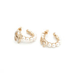 Chanel Earrings Gold CC Logo N5 Rhinestone Hoop — view 2