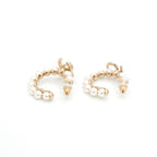 Chanel Earrings Gold CC Logo N5 Rhinestone Hoop — view 3