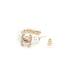 Chanel Earrings Gold CC Logo N5 Rhinestone Hoop — view 4