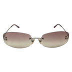 Chanel Sunglasses CC Logo Rimless Gradient Pink Yellow Silver Eyewear — view 3