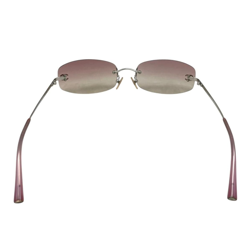 Chanel Sunglasses CC Logo Rimless Gradient Pink Yellow Silver Eyewear — view 4