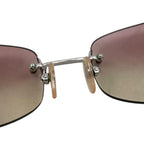 Chanel Sunglasses CC Logo Rimless Gradient Pink Yellow Silver Eyewear — view 7