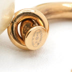 Chanel Earrings Gold Black CC Logo Hoop — view 5