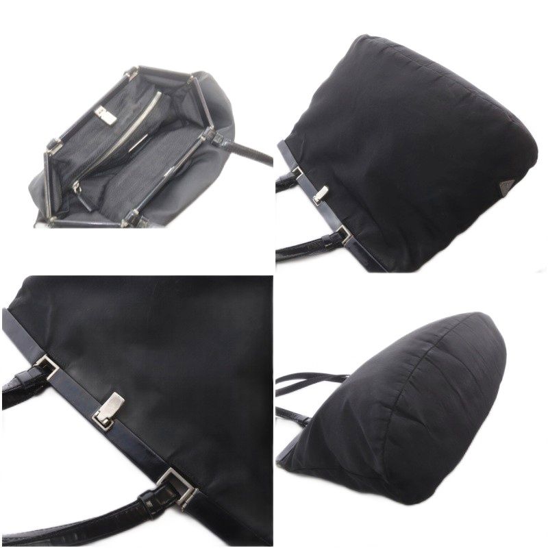 Prada Vintage Tessuto Tote Bag Nylon Black — view 8