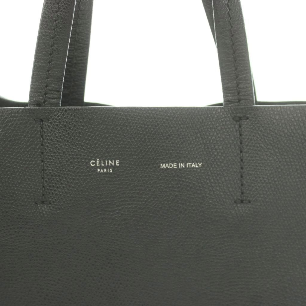 Celine Small Vertical Cabas 2-Way Handbag Shoulder Cowhide Leather Vintage Logo — view 8