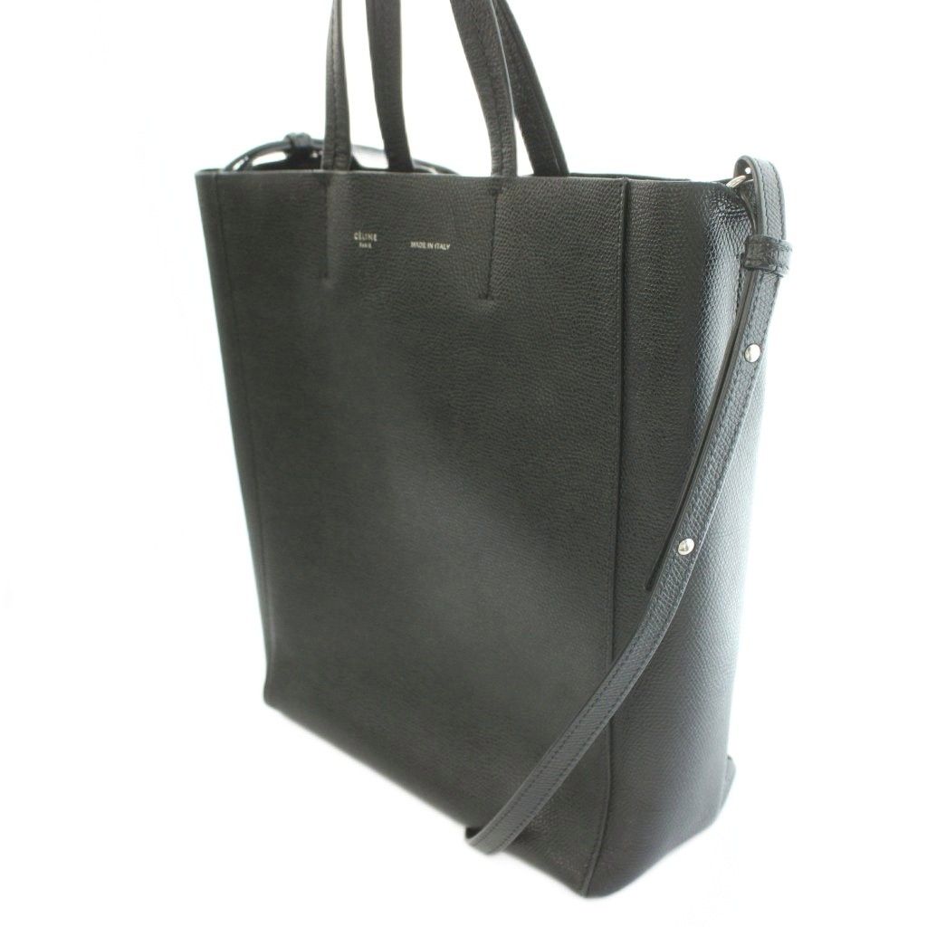 Celine Small Vertical Cabas 2-Way Handbag Shoulder Cowhide Leather Vintage Logo — view 2