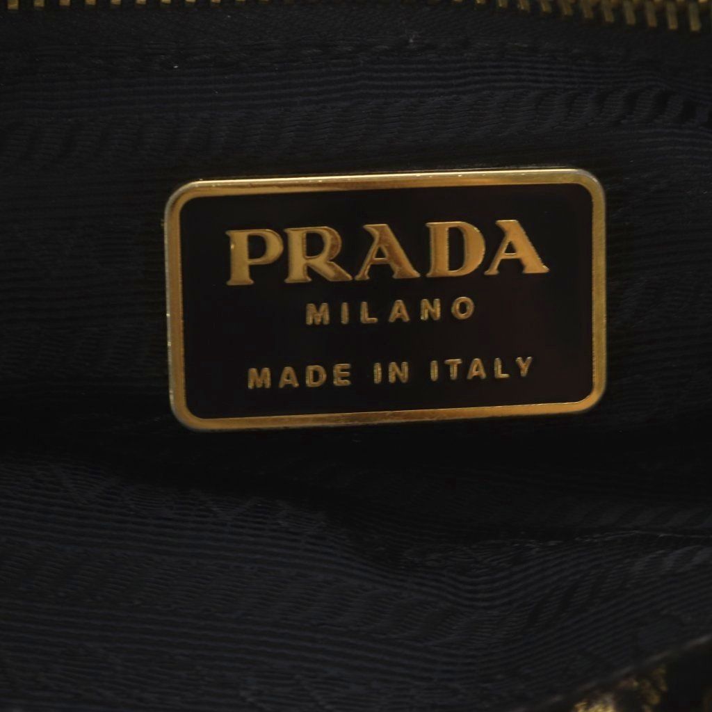 Prada Tote Bag Triangular Plate Nylon Black — view 3
