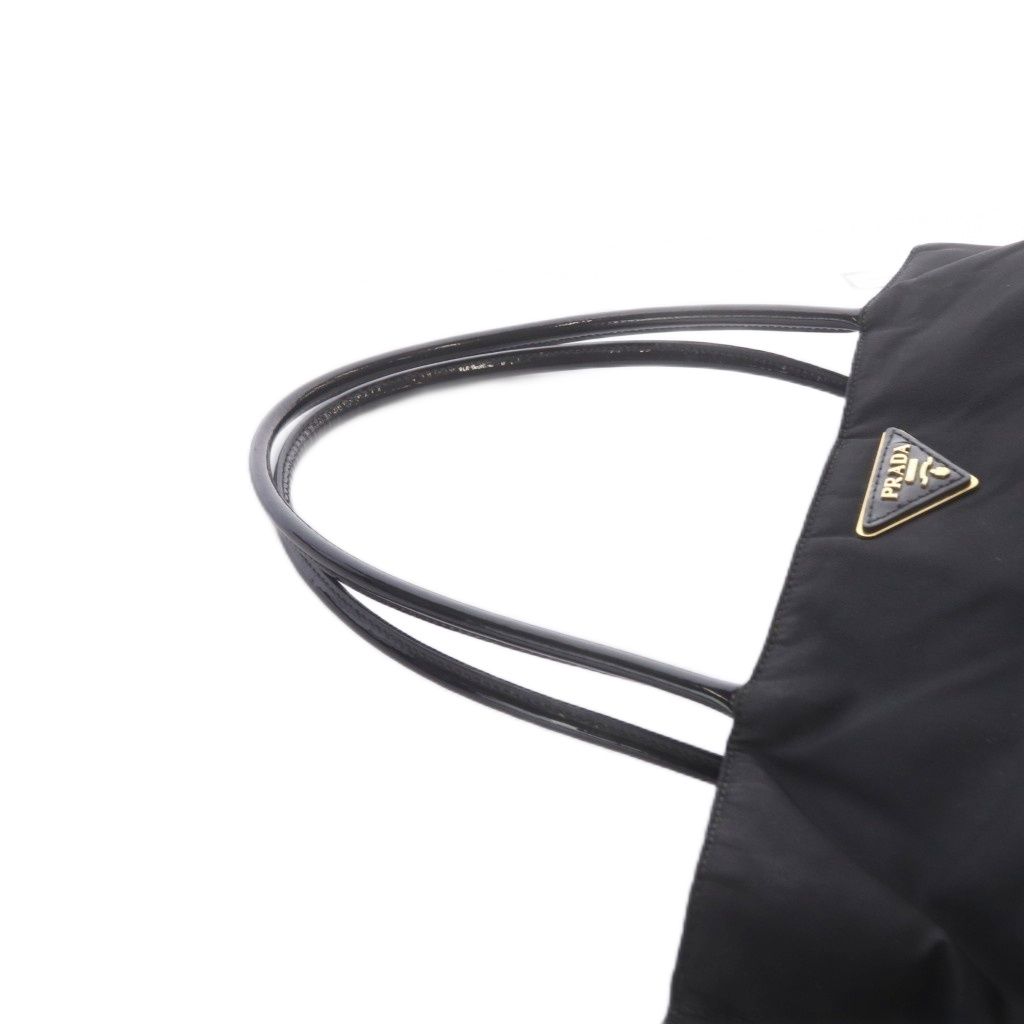 Prada Tote Bag Triangular Plate Nylon Black — view 6