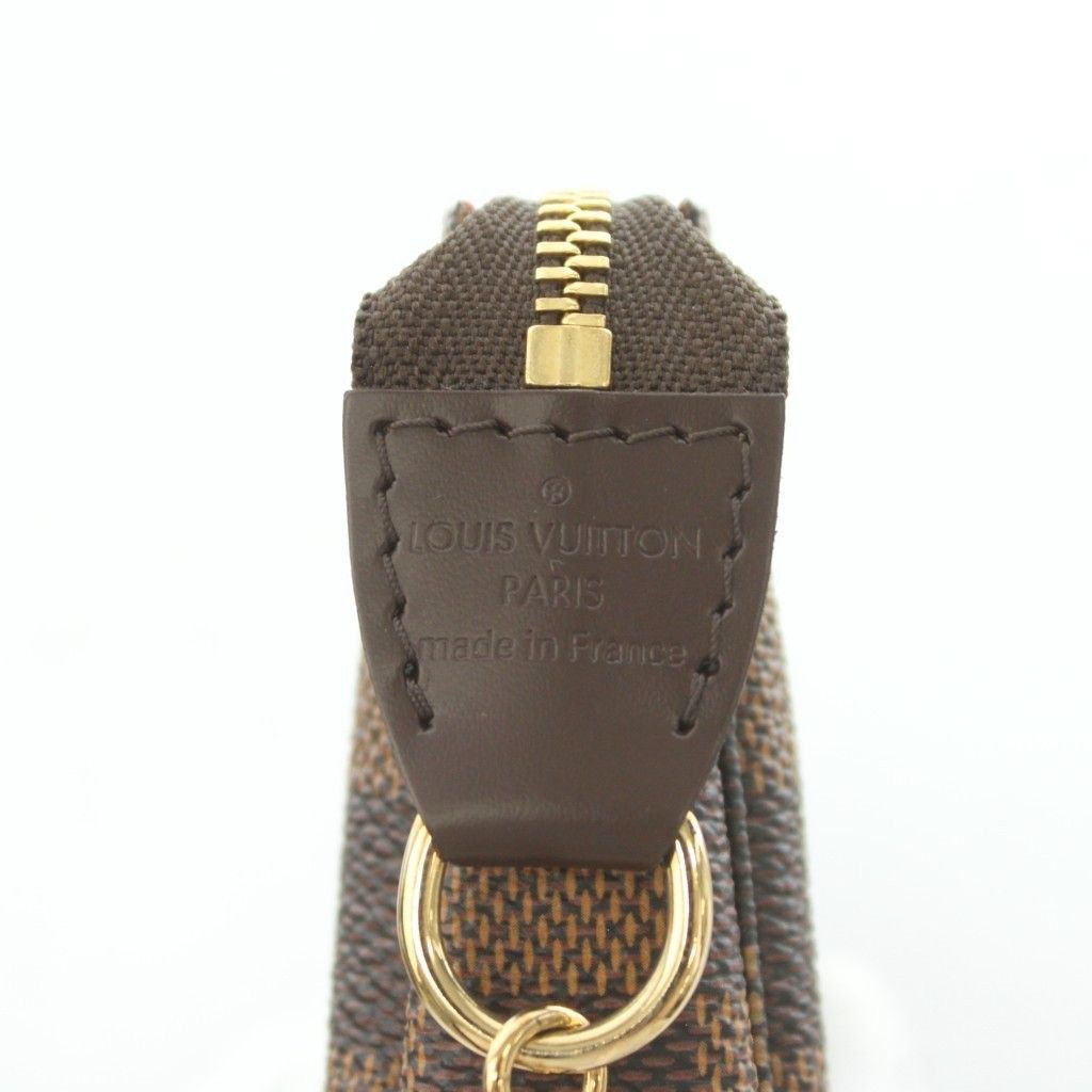 Louis Vuitton Mini Pochette Accessory Soir Damier Ebene Canvas Hand Bag Chain — view 4