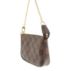 Louis Vuitton Mini Pochette Accessory Soir Damier Ebene Canvas Hand Bag Chain — view 2