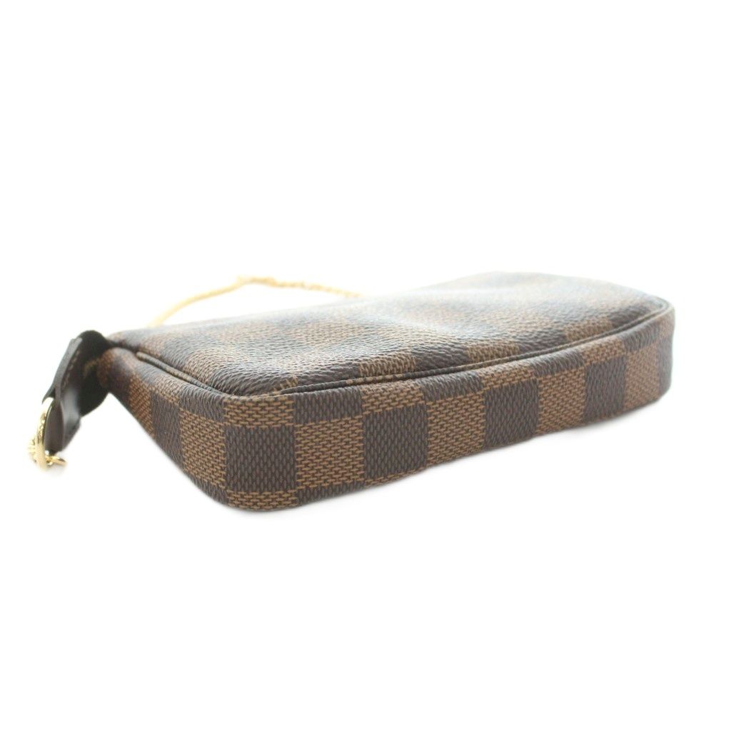 Louis Vuitton Mini Pochette Accessory Soir Damier Ebene Canvas Hand Bag Chain — view 7