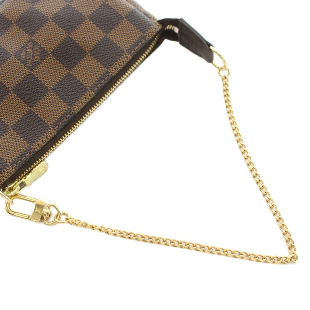 Louis Vuitton Mini Pochette Accessory Soir Damier Ebene Canvas Hand Bag Chain — view 6