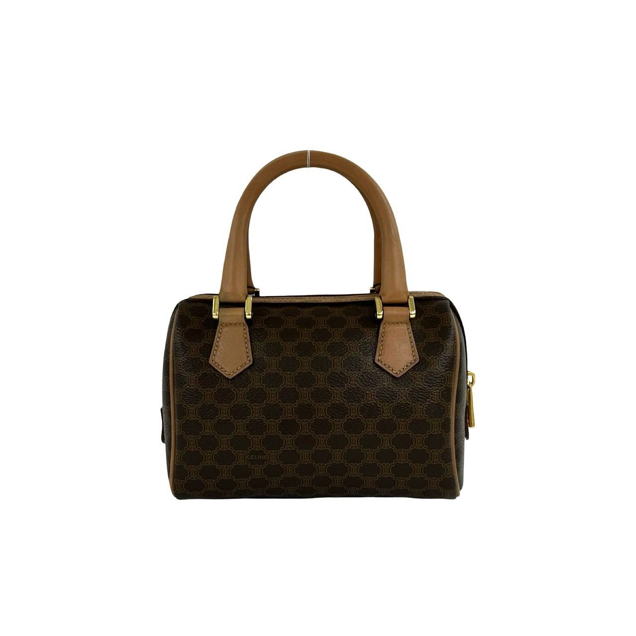 Celine Vintage Macadam Blason Pattern Triomphe Leather 2-Way Shoulder Bag Brown — view 3