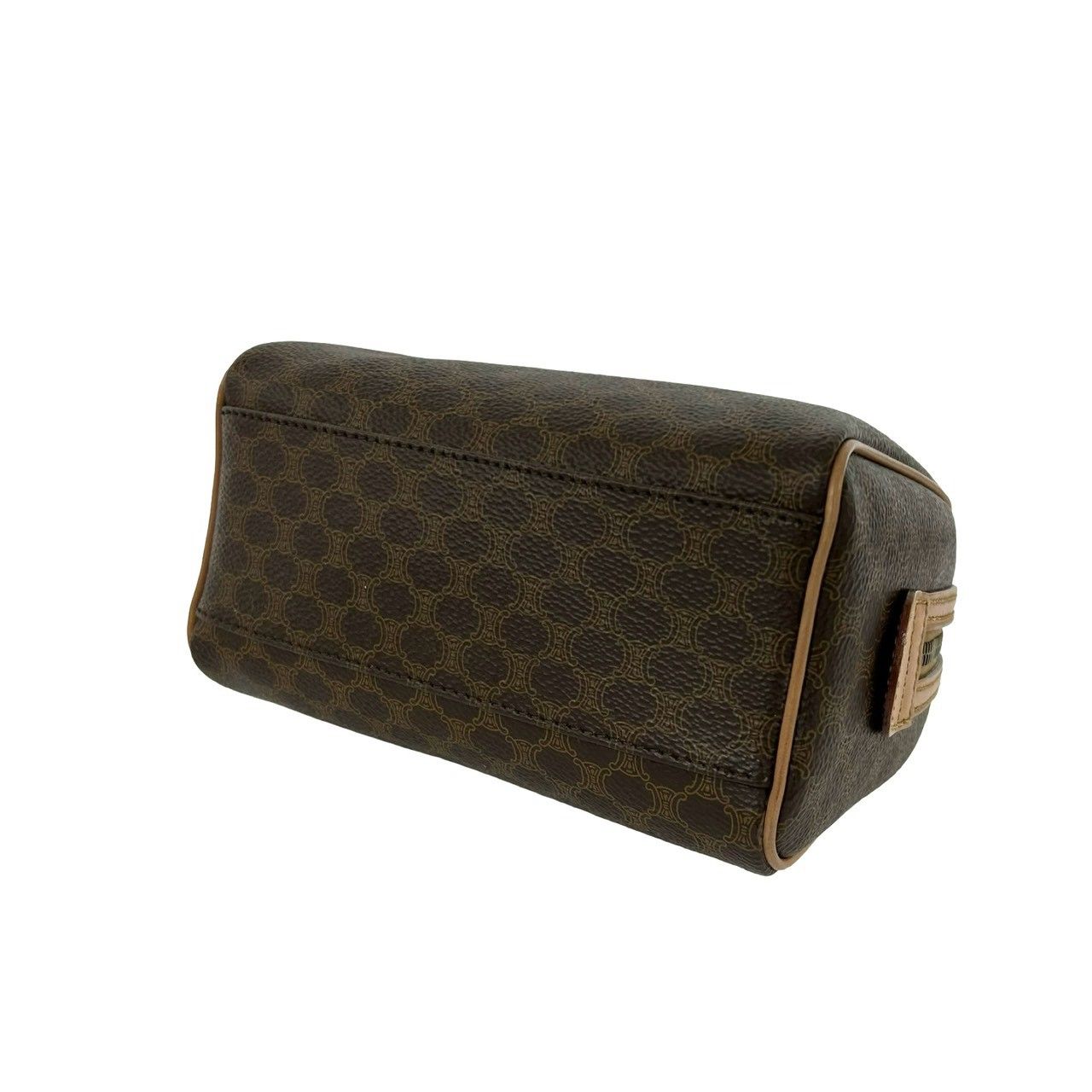 Celine Vintage Macadam Blason Pattern Triomphe Leather 2-Way Shoulder Bag Brown — view 8