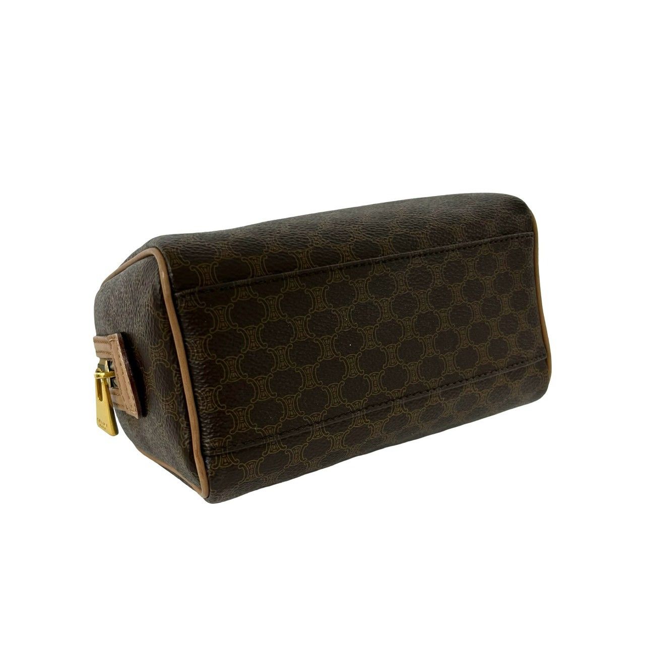 Celine Vintage Macadam Blason Pattern Triomphe Leather 2-Way Shoulder Bag Brown — view 7