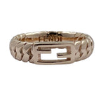 Fendi Bucket Ring FF Logo Accessory Gold Plated