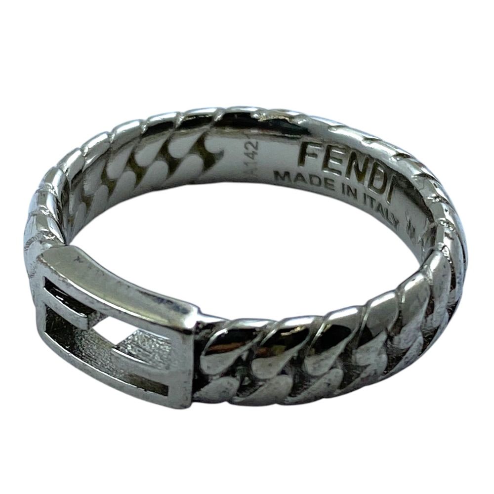Fendi Bucket Ring FF Logo Accessory Silver — view 8