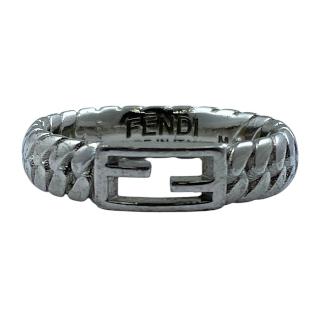 Fendi Bucket Ring FF Logo Accessory Silver