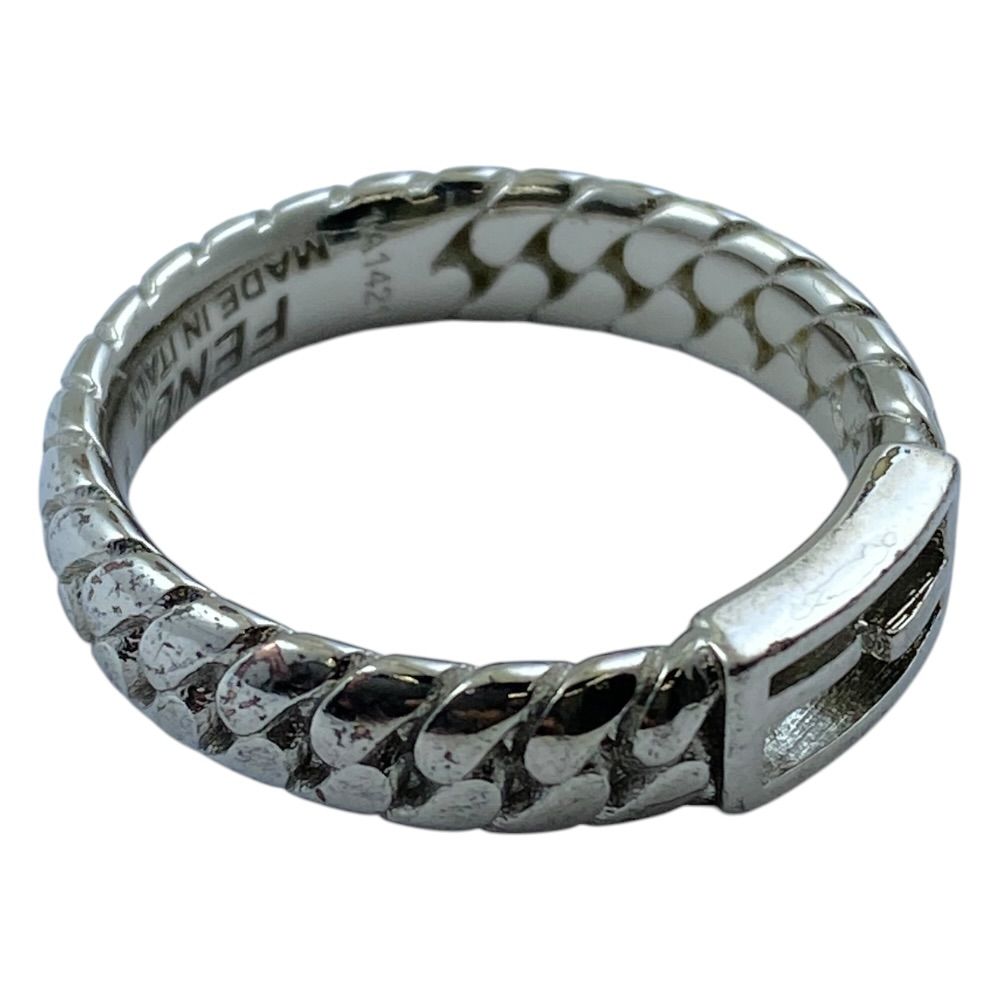 Fendi Bucket Ring FF Logo Accessory Silver — view 7