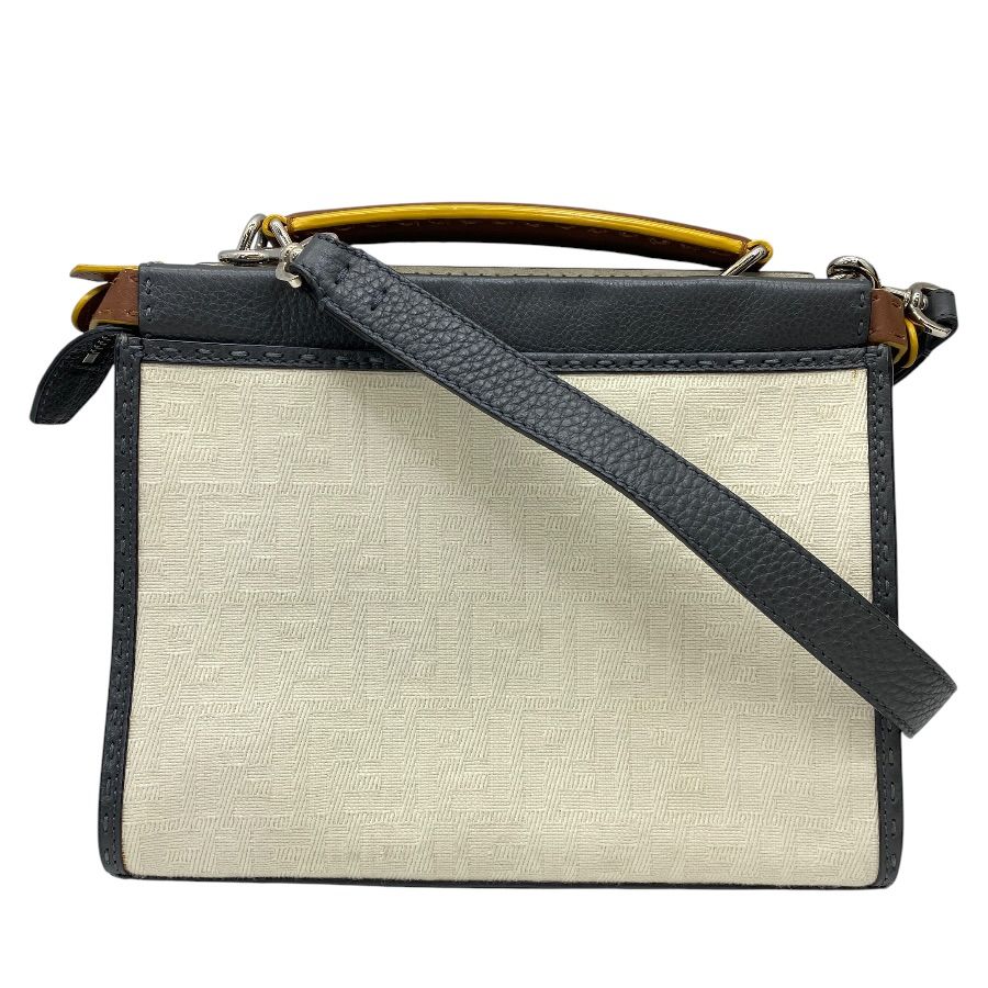 Fendi 2-Way Shoulder Bag Peekaboo Fit Selleria Canvas Leather Black White — view 2