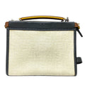 Fendi 2-Way Shoulder Bag Peekaboo Fit Selleria Canvas Leather Black White