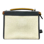 Fendi 2-Way Shoulder Bag Peekaboo Fit Selleria Canvas Leather Black White