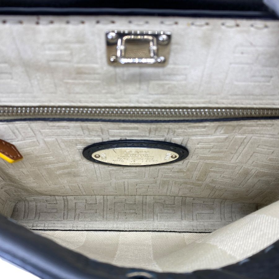 Fendi 2-Way Shoulder Bag Peekaboo Fit Selleria Canvas Leather Black White — view 7