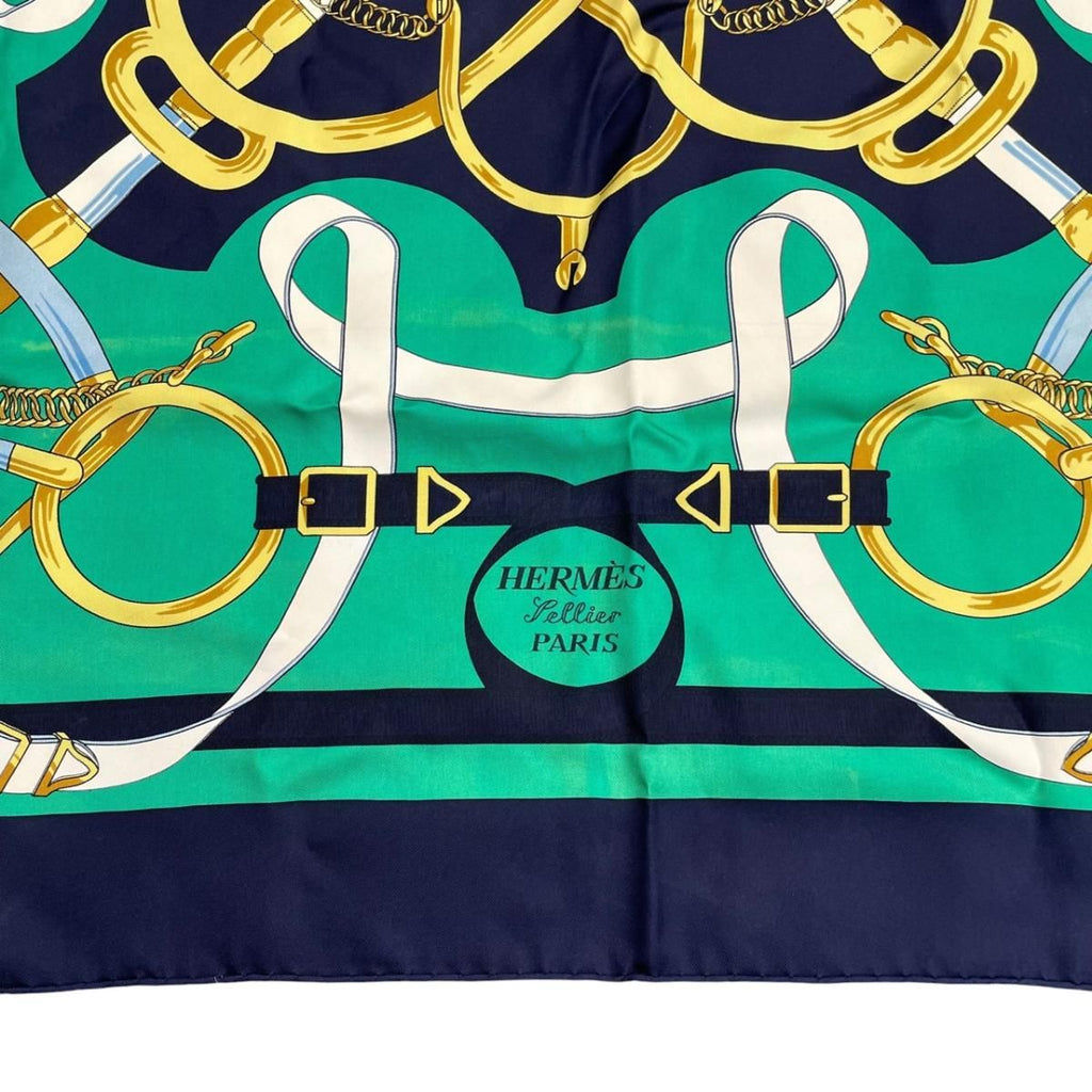 Hermes Carre 90 Silk Scarf Yellow Gold Significant 100% Aprons Doll — view 7
