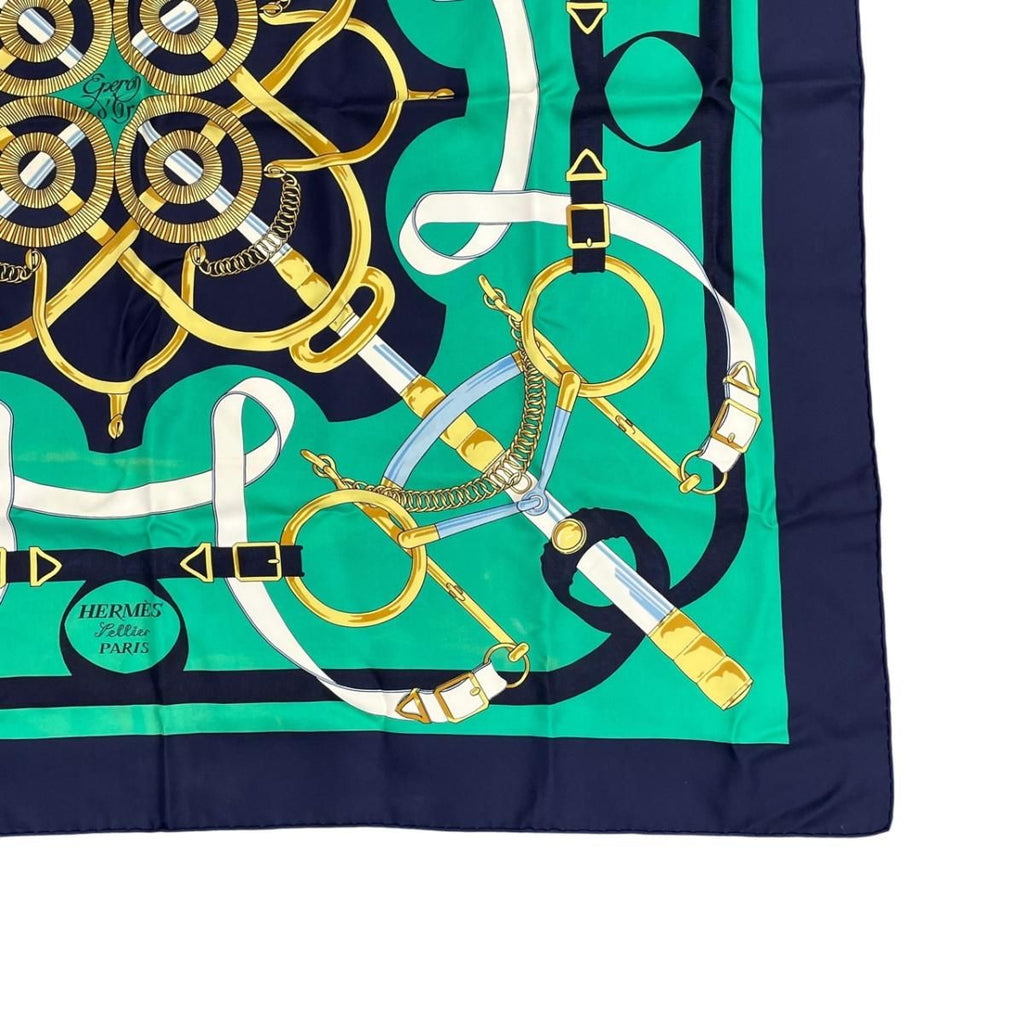 Hermes Carre 90 Silk Scarf Yellow Gold Significant 100% Aprons Doll — view 6