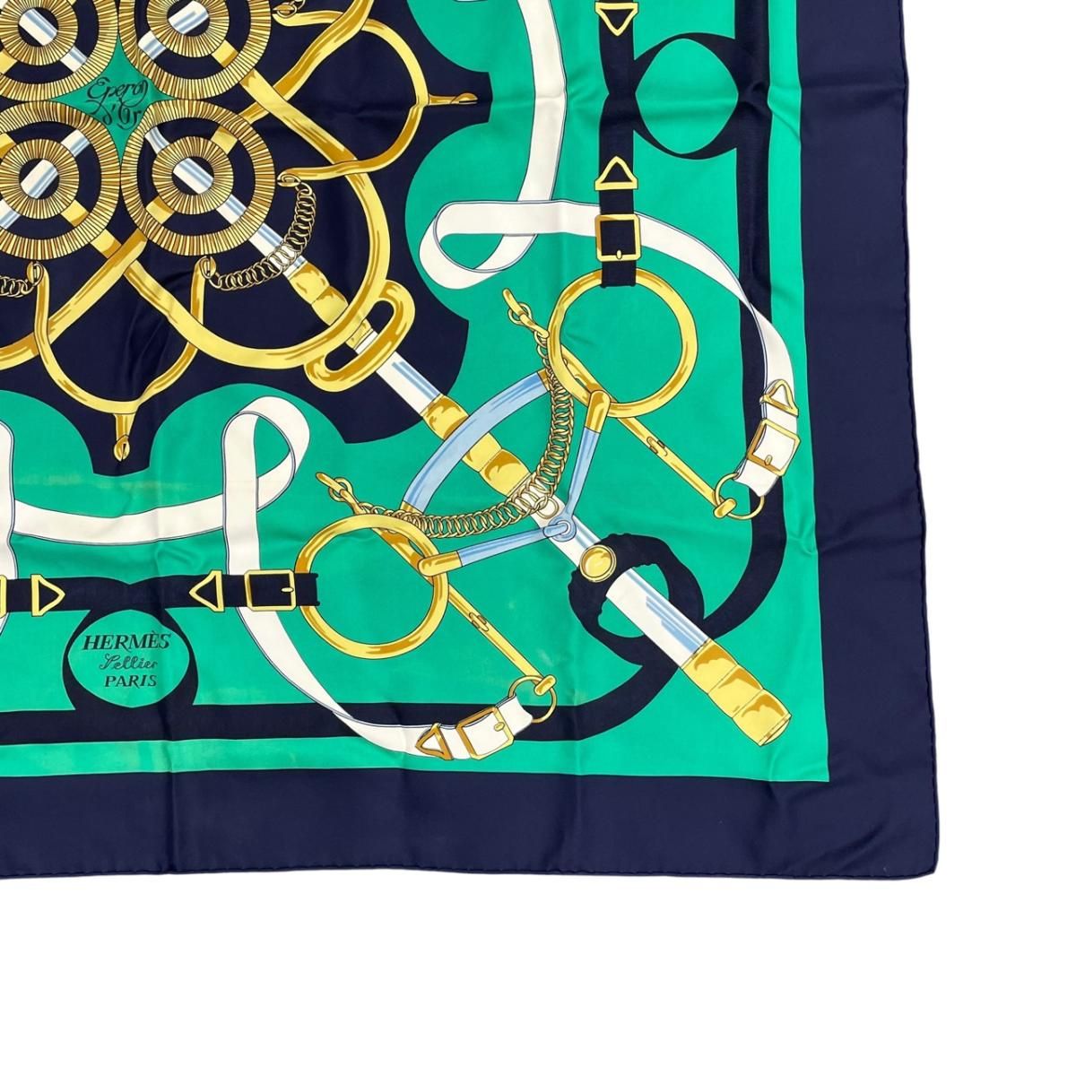 Hermes Carre 90 Silk Scarf Yellow Gold Significant 100% Aprons Doll — view 6