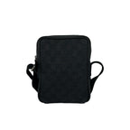Gucci GG Pattern Canvas Log Leather Mini Shoulder Bag Pochette Crossbody Black — view 3
