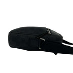 Gucci GG Pattern Canvas Log Leather Mini Shoulder Bag Pochette Crossbody Black — view 6