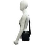 Gucci GG Pattern Canvas Log Leather Mini Shoulder Bag Pochette Crossbody Black — view 2
