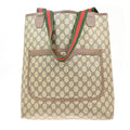 Gucci Sherry Tote Shoulder Bag Brown Leather
