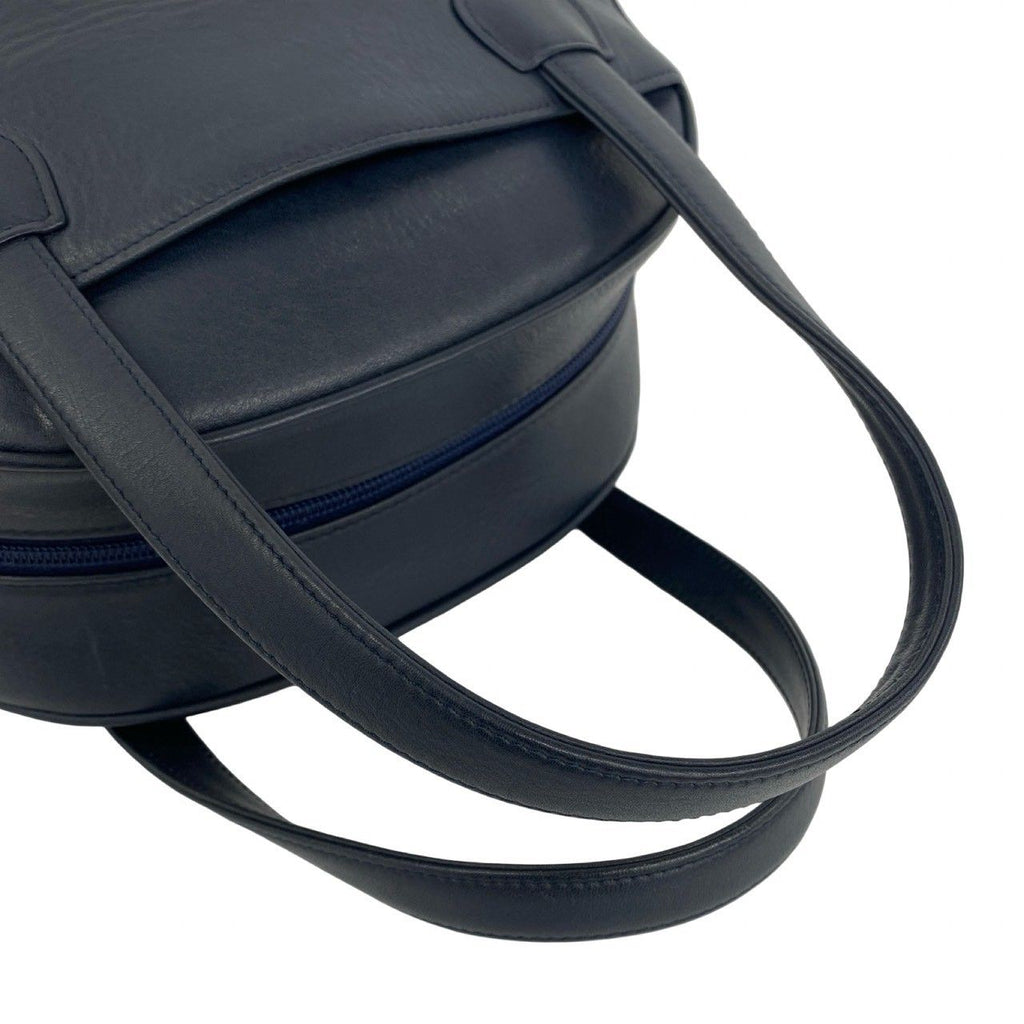 Dior Vintage CD Logo Leather Handbag Mini Tote Navy — view 4