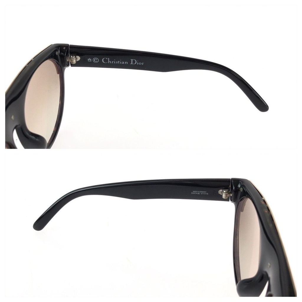 Dior Vintage Black Gold Acetate 80 Sunglasses Frame Eyewear — view 6