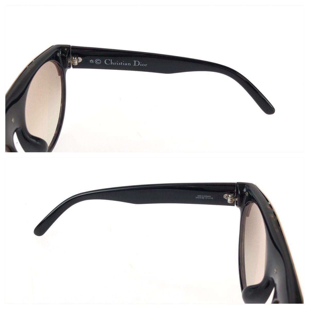 Dior Vintage Black Gold Acetate 80 Sunglasses Frame Eyewear — view 6