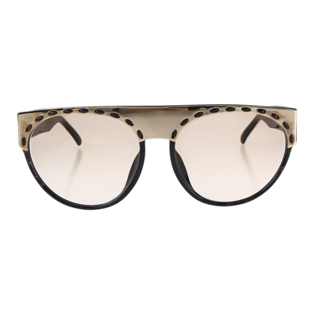 Dior Vintage Black Gold Acetate 80 Sunglasses Frame Eyewear — view 2