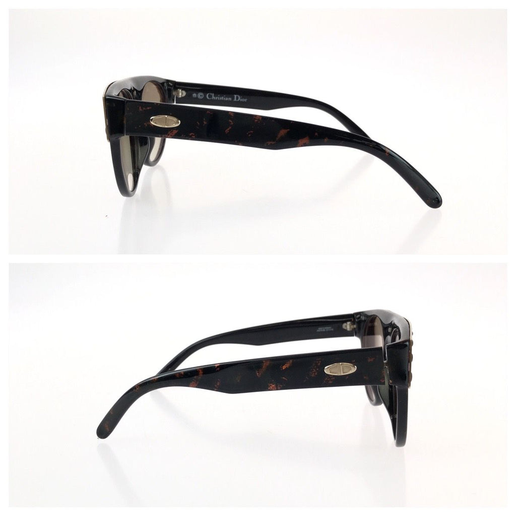 Dior Vintage Black Gold Acetate 80 Sunglasses Frame Eyewear — view 4
