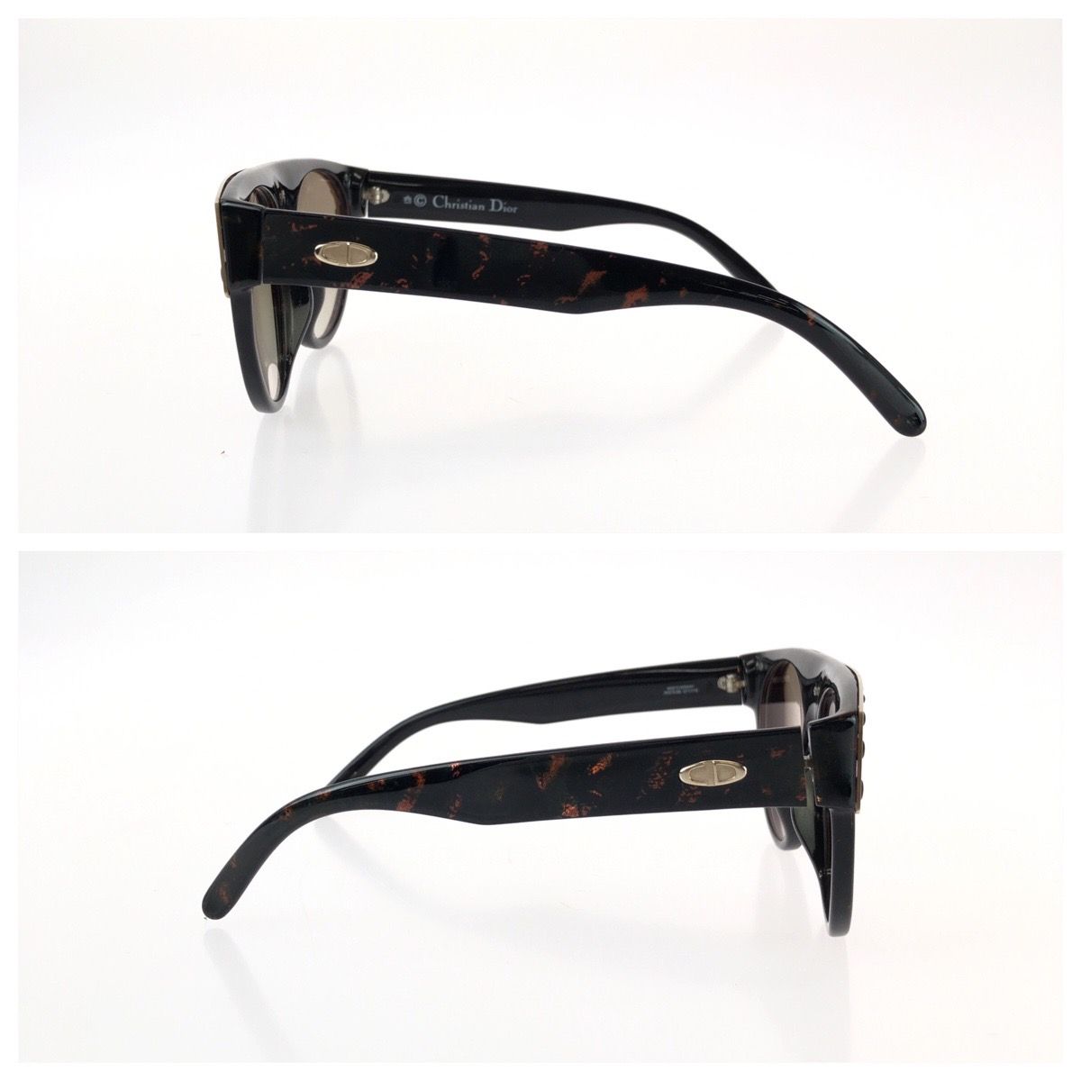 Dior Vintage Black Gold Acetate 80 Sunglasses Frame Eyewear — view 4