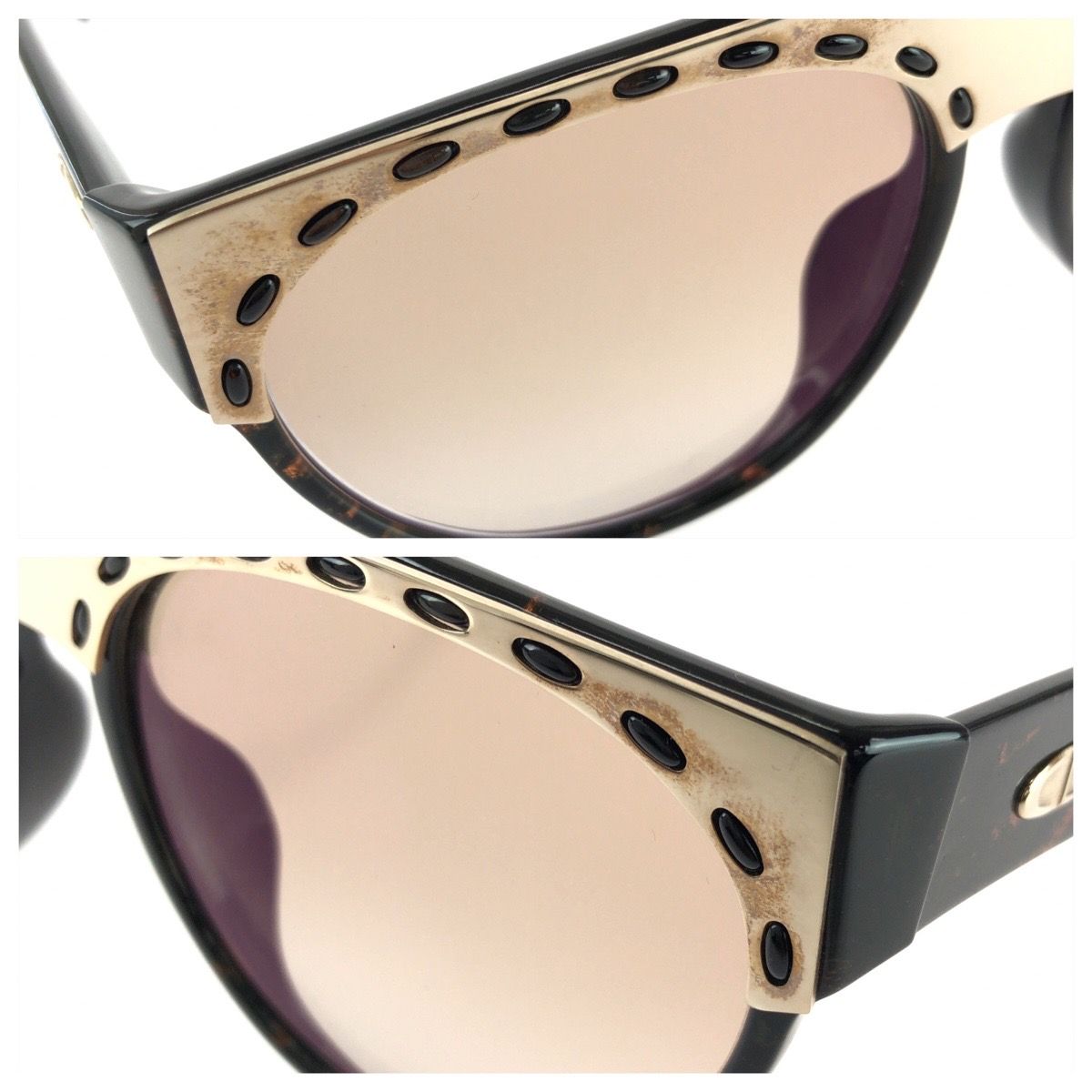 Dior Vintage Black Gold Acetate 80 Sunglasses Frame Eyewear — view 8