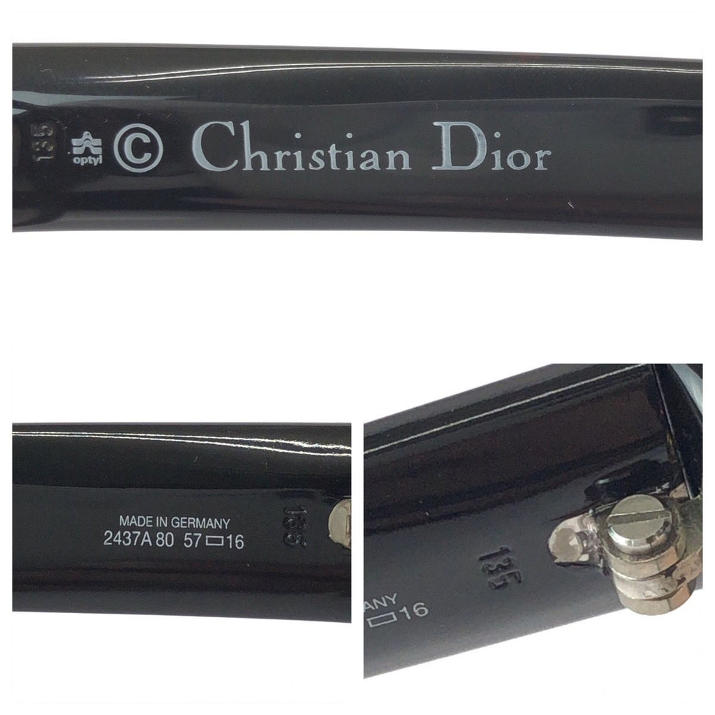 Dior Vintage Black Gold Acetate 80 Sunglasses Frame Eyewear — view 7